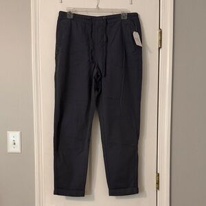 NWT Time & Tru Women’s Straight Leg Gray Linen Pants Size S